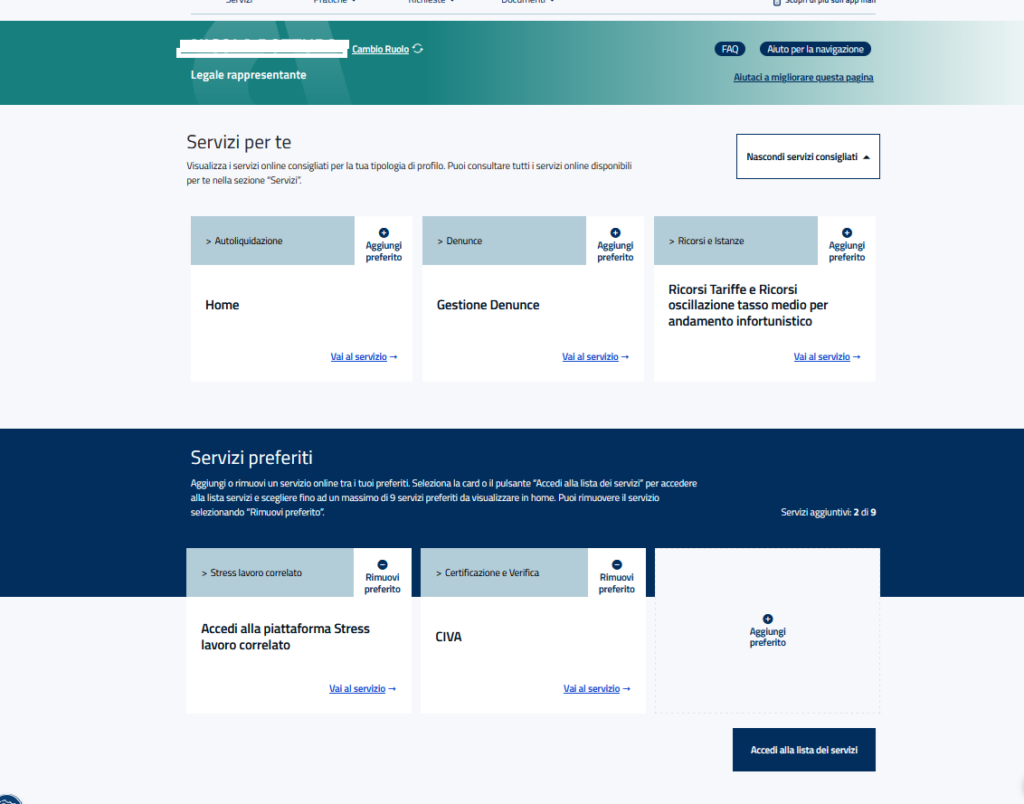 Come denunciare un impianto di messa a terra sul portale CIVA INAIL 30 accesso tramite dalla home page dei servizi on line