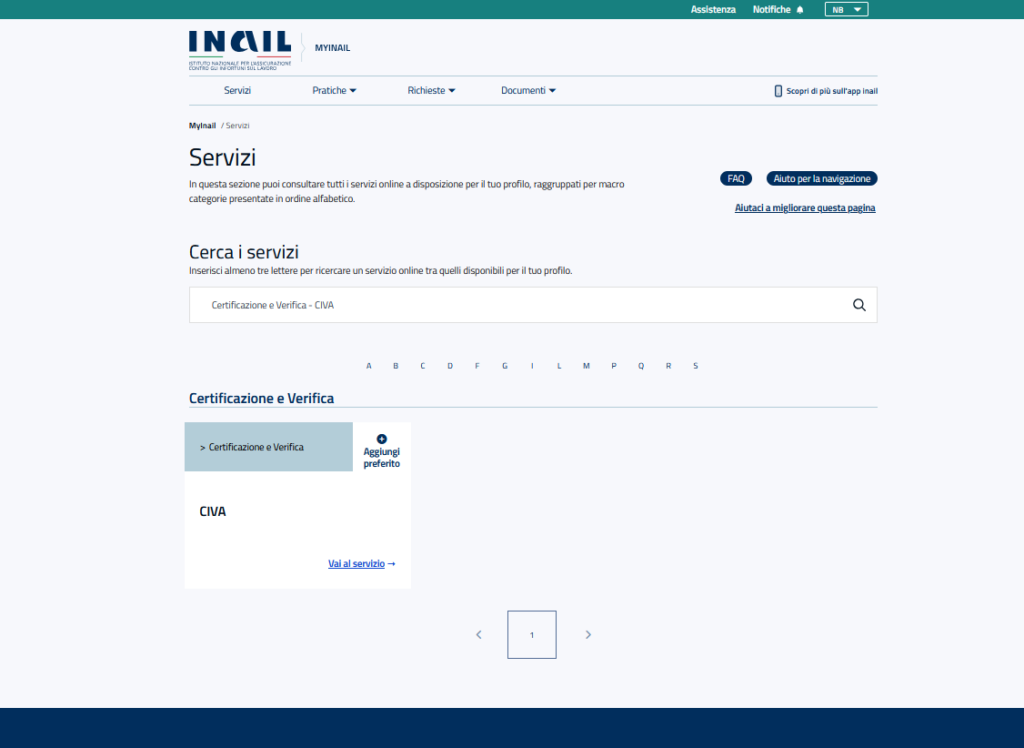 Come denunciare un impianto di messa a terra sul portale CIVA INAIL 35 cercare il servizio CIVA se non dispinibile in home page